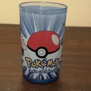 Vintage Pokemon Plastic Cup Poke Ball Pikachu Ash Gotta Catch 'em All EUC 1998